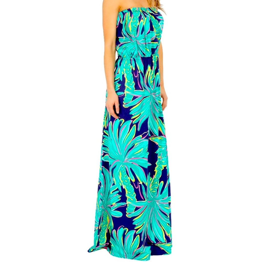 Lilly Pulitzer Strapless Maxi Dress - Palm Tree
